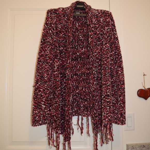 3 for 30 ~ Venus Mauve Melange Fringe-Hem Open Cardigan S - Picture 4 of 8